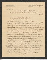 Nachlass Franz Steindachner, Brief von Gustav Schneider (junior) an Franz Steindachner (20.07.1905), Inv.Nr. 462.07, Seite 1